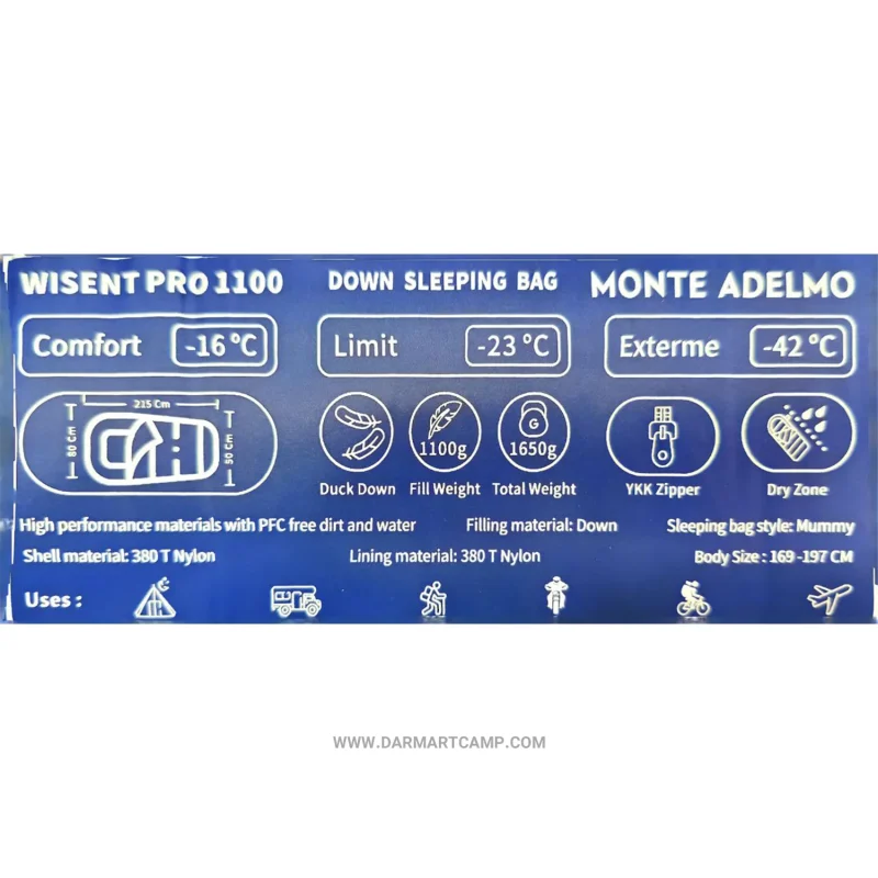 کیسه خواب پر مونته آدلمو مدل pro_1100