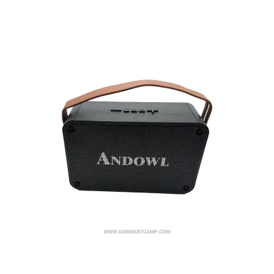 اسپیکر بلوتوث قابل حمل Andowl مدل Q-YX6013 با طراحی کلاسیک و دسته چرمی