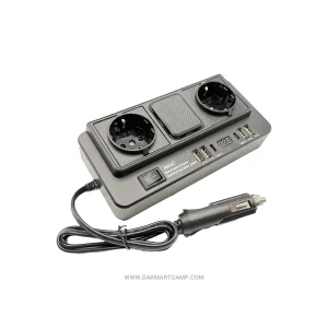 مبدل برق خودرو Andowl Q-NB1600 / Power Socket 300W با ۳ پریز سوکو + ۴ پورت USB و نمایشگر دیجیتال
