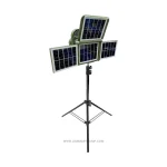 چراغ شارژی و خورشیدی ۱۰۰ وات مدل KK-428A با چهار پنل خورشیدی، آهنربای قوی و قابلیت نصب روی سه‌پایه