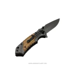 چاقوی تاشو برند Browning مدل X49 شکاری با دسته چوب با فلز