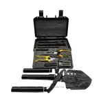 بیلچه چندکاره تاکتیکی مدل Survival Pro Kit به همراه چراغ‌قوه، چاقو ، ابزار دستی و کیف ضدضربه