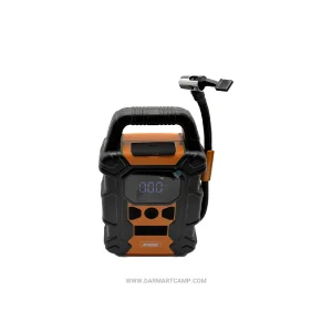 پمپ باد شارژی و پاوربانک Andowl Q-CQ729 با باتری ۱۲۰۰۰mAh، نمایشگر دیجیتال و قابلیت فشار بالا